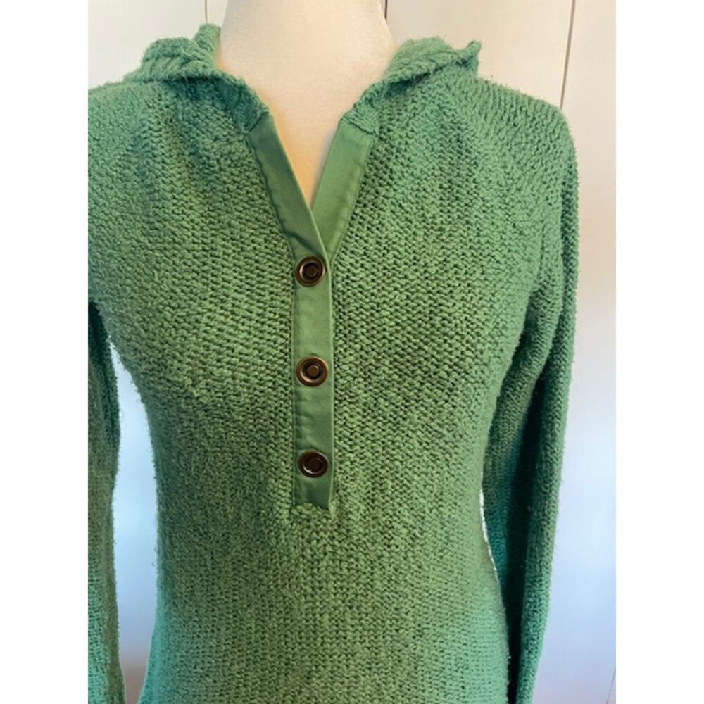 Old Navy Women's Size Medium Sweater Hoodie Green Cotton Blend - Picture 2 of 6